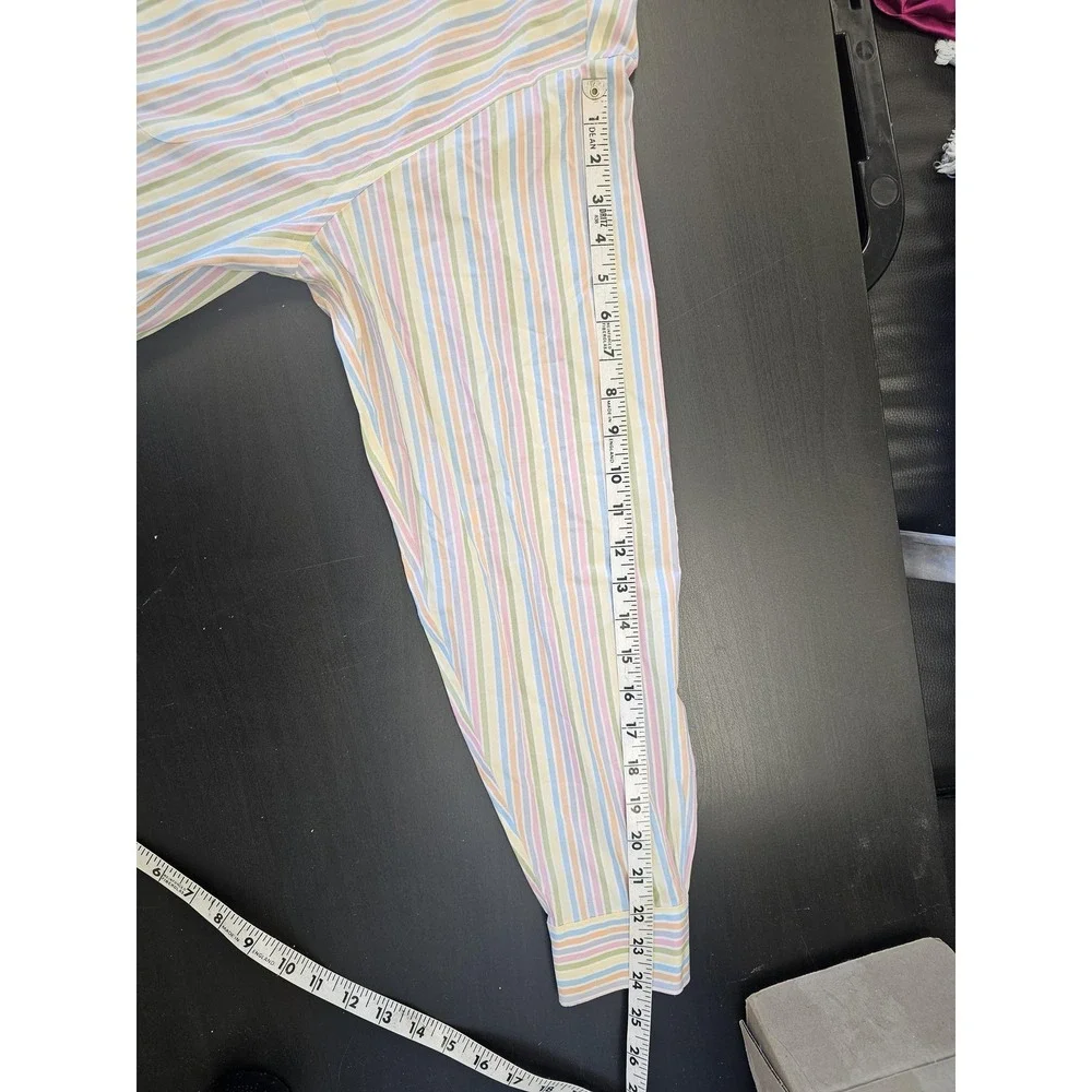 Brooks Brothers Shirt Mens Medium Multicolor Stripe Non Iron Dress Long Sleeve